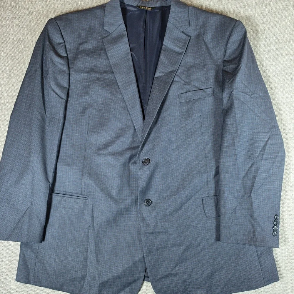 Jos. A. Bank Full Suit Mens 52R Blue Traveler's Collection Tailored 100% Wool